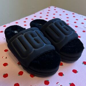 UGG Black Platform Slide Sandals